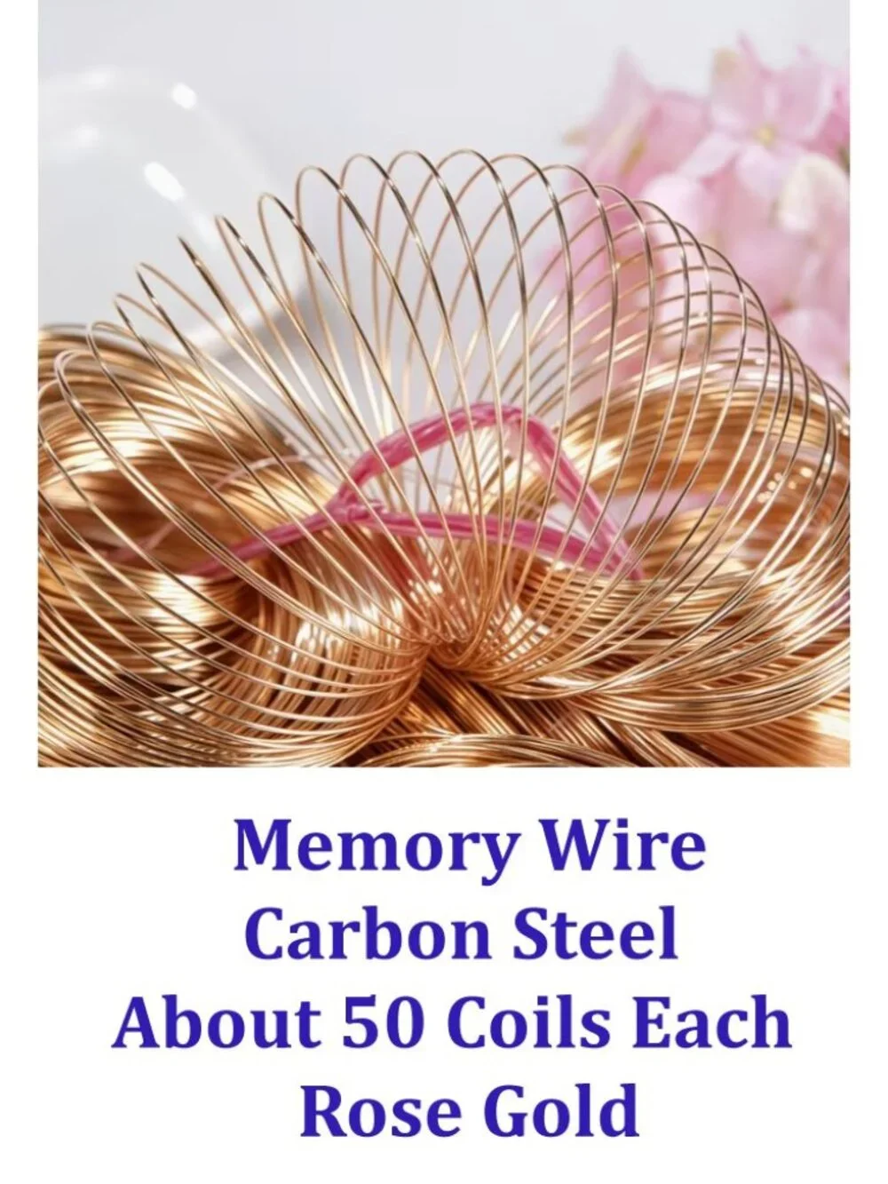Carbon Steel Memory Wire, About 50 Coils Each  Rose Gold